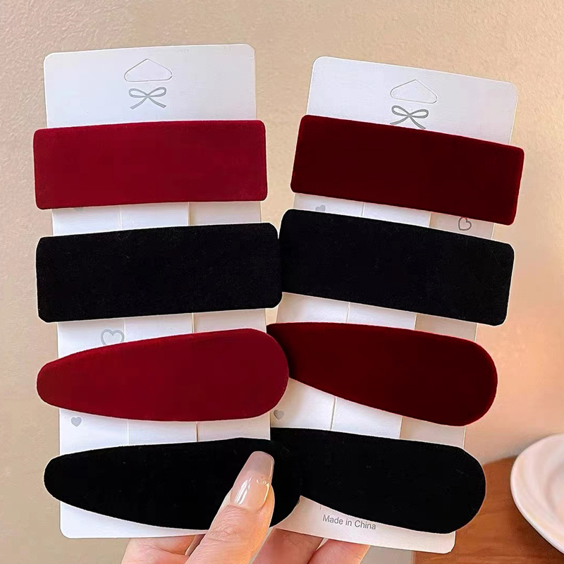 水滴方形发夹简约复古黑色发卡