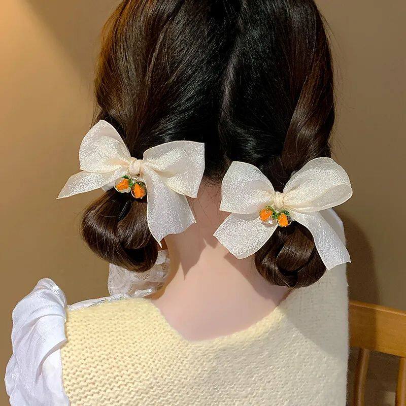 蝴蝶结流苏发圈柿子大肠头绳女新款高级韩系头发扎头皮筋头饰发绳