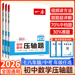 2026一本初中数学压轴题训练七八九年级苏科版 计算题强化思维训练初一初二中考数学物理化学压轴题 七年级数学必刷题专项训练新版