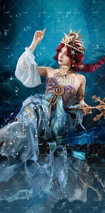 第五人格渔女垂泪的神女cos道具武器头冠头环配饰项链背篓鱼篓