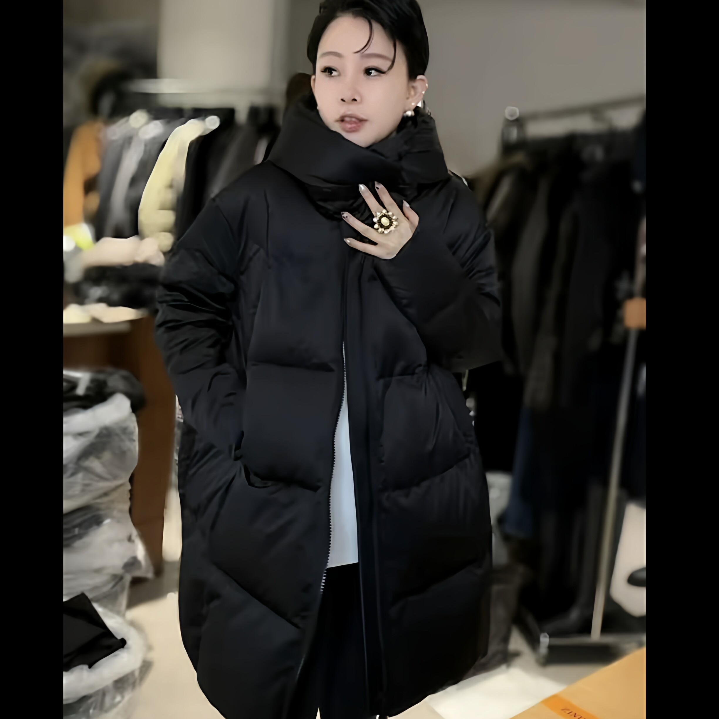 2026冬季新款韩版宽松显瘦中长款羽绒服女加厚保暖白鹅绒订制外套