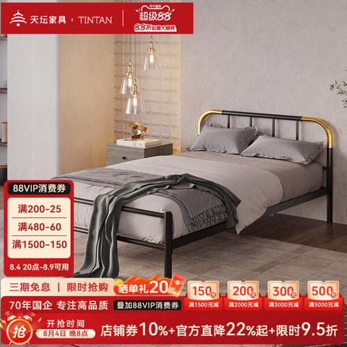 天坛铁床双人床现代简约加厚