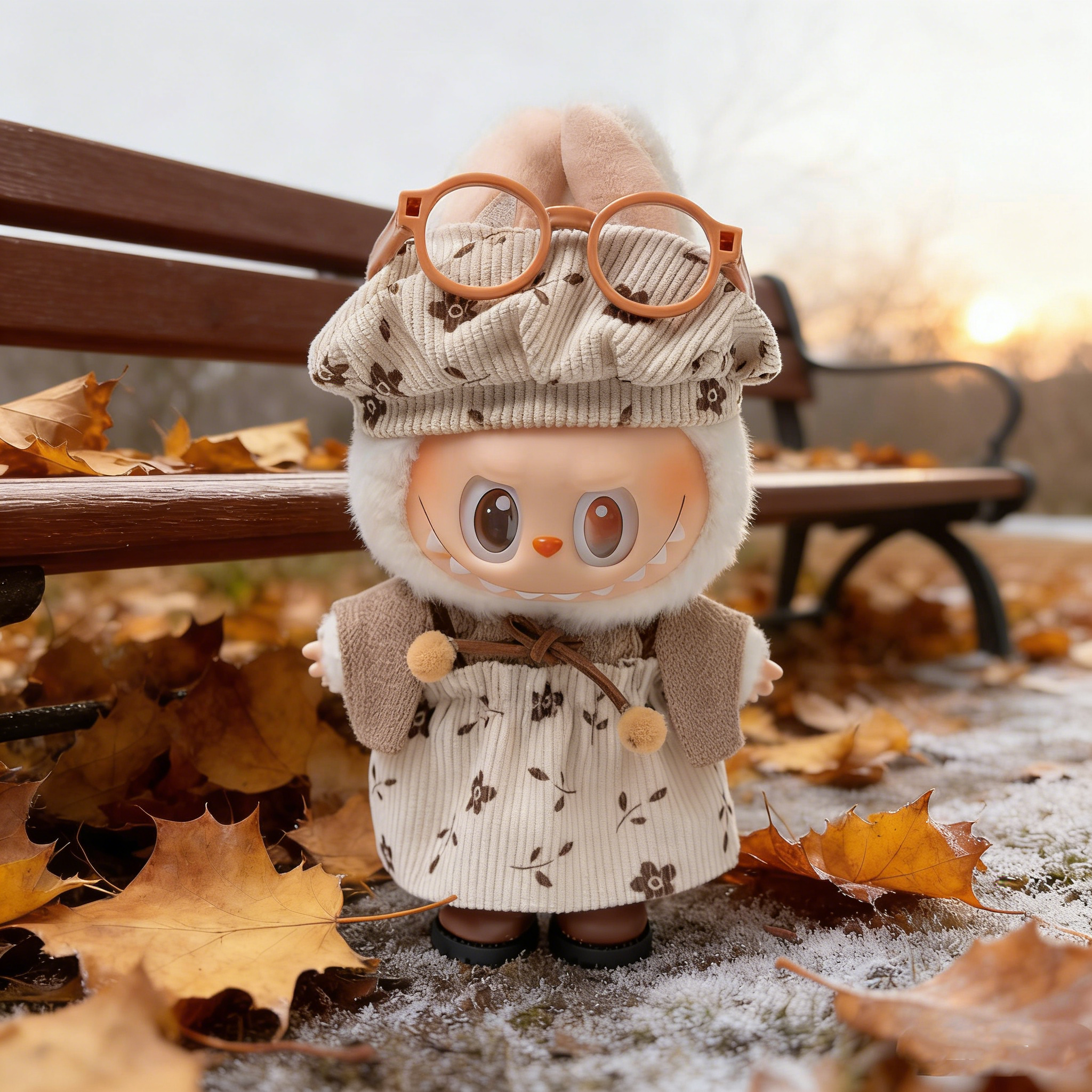 拉布布娃衣labubu衣服第一二三代秋天17CM前方高能爱搪胶公仔套装