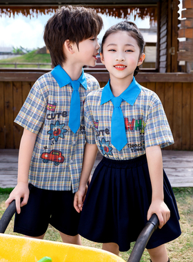 校服小学生夏季短袖班服运动会班服幼儿园园服儿童啦啦队合唱服装