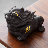 貔貅紫砂烟灰缸陶瓷客厅带盖防飞灰大号办公灭烟神器复古家居饰品