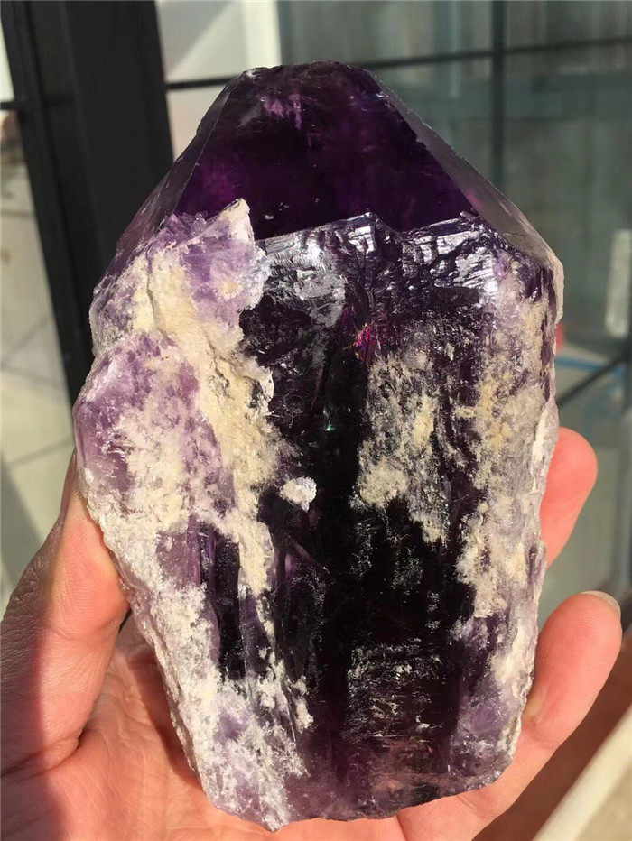 天然深紫色紫水晶标本骨干原石 颜色好 一物一图水晶宝石