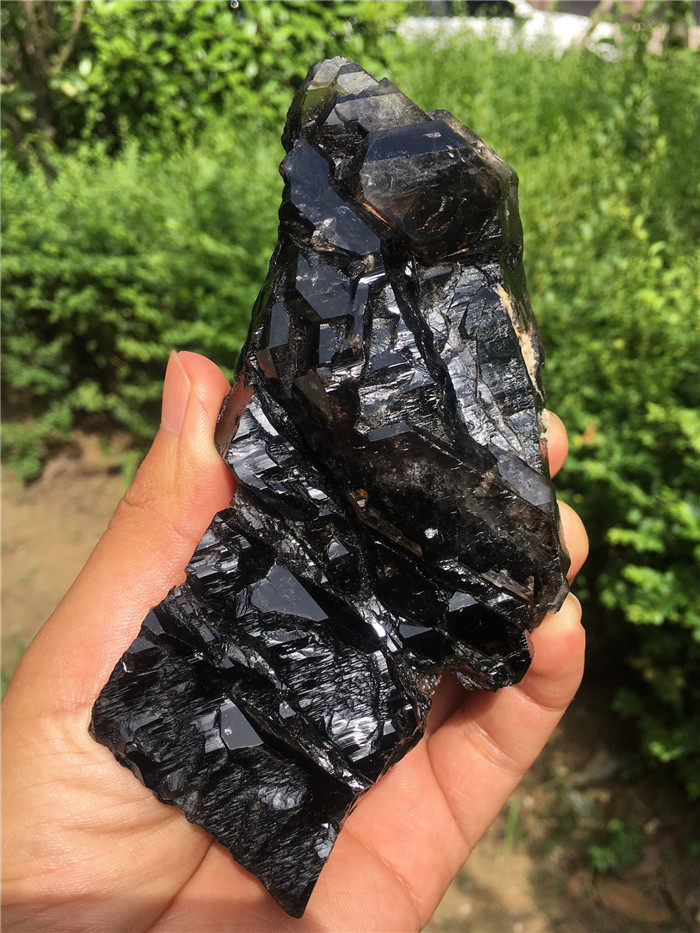 天然巴西黑水晶标本骨干原石摆件 一物一图水晶宝石