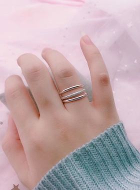 足银三生三世百搭戒指新品