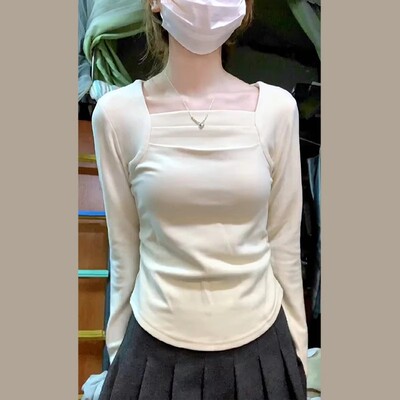 双面德绒打底衫女可外穿修身长袖