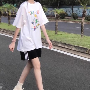 纯棉短袖t恤时尚百搭运动套装女夏季学生韩版宽松短裤跑步两件套