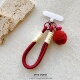 手机壳挂绳简约酒红色毛球挂件手腕编织短绳挂饰结实户外防丢钥匙
