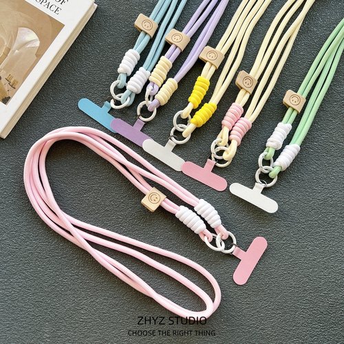 简约纯色编织手机挂绳长绳斜挎挂绳背带挂链女结实耐用手机壳通用