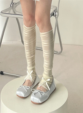 冰丝防晒袜套春夏季少女针织中筒袜子堆堆袜女白色腿套芭蕾小腿袜