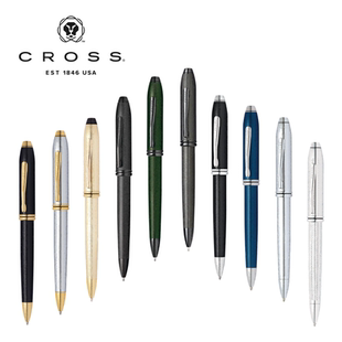 美国CROSS高仕圆珠笔涛声系列原子笔 金属拉丝笔杆商务办公油性笔