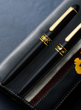 直邮日本白金PLATINUM钢笔3776肥后象嵌墨水笔 纯黑色30000Z14k尖