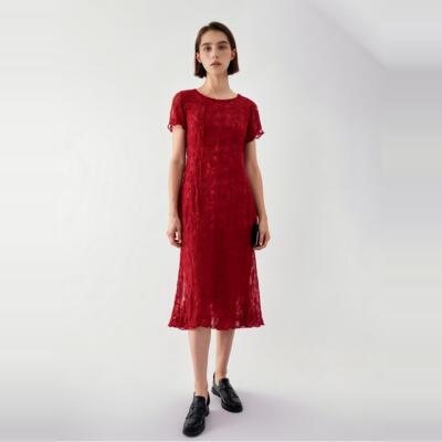 六礼专柜宴会上档次女装高端轻奢喜婆婆品牌礼服蓝色连衣裙-17117