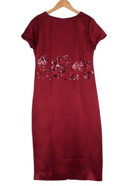 六礼宴会上档次女装高端轻奢喜婆婆品牌礼服酒红连衣裙-17166