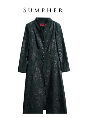 【六礼】专柜折扣品牌折扣女装高端洋气百搭气质黑色风衣-22011