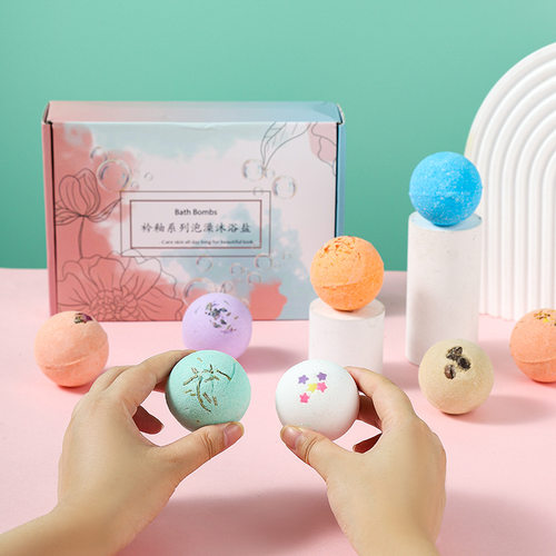 60g气泡弹礼盒bath bombs 浴盐爆炸球 沐浴球泡澡球气泡弹跨境