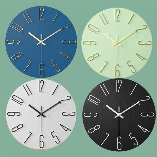 12英寸30CM无玻璃塑料挂钟轻奢装饰挂表西班牙挂钟wall clock