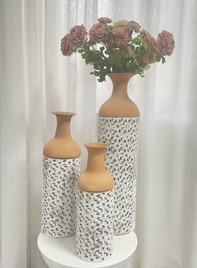 欧式复古金属花瓶摆件中古高级感家居酒店装饰镂空插花器摄影道具