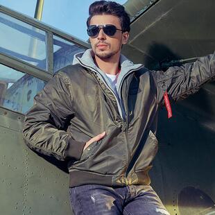 MA-1飞行员棉夹克可拆卸连帽军绿外套潮牌加厚夹克棒球服男女同款