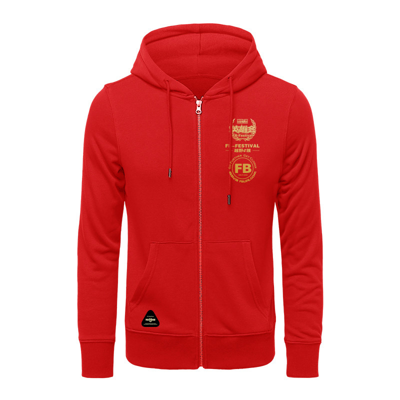 自由基地秋冬2021新款英雄会开衫SBS拉链毛圈运动卫衣印金图案衫