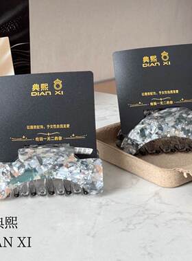 日常微光 Glimpse｜典熙轻奢汐光纹理灰蓝晶石醋酸抓夹发夹两件套