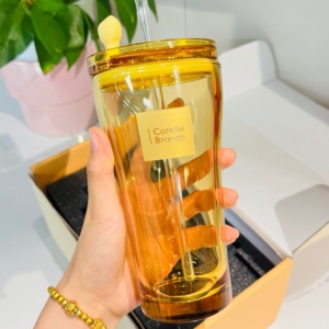 日常微光 Glimpse｜心悦双饮琥珀玻璃杯耐热耐冷双饮口设计 500ml