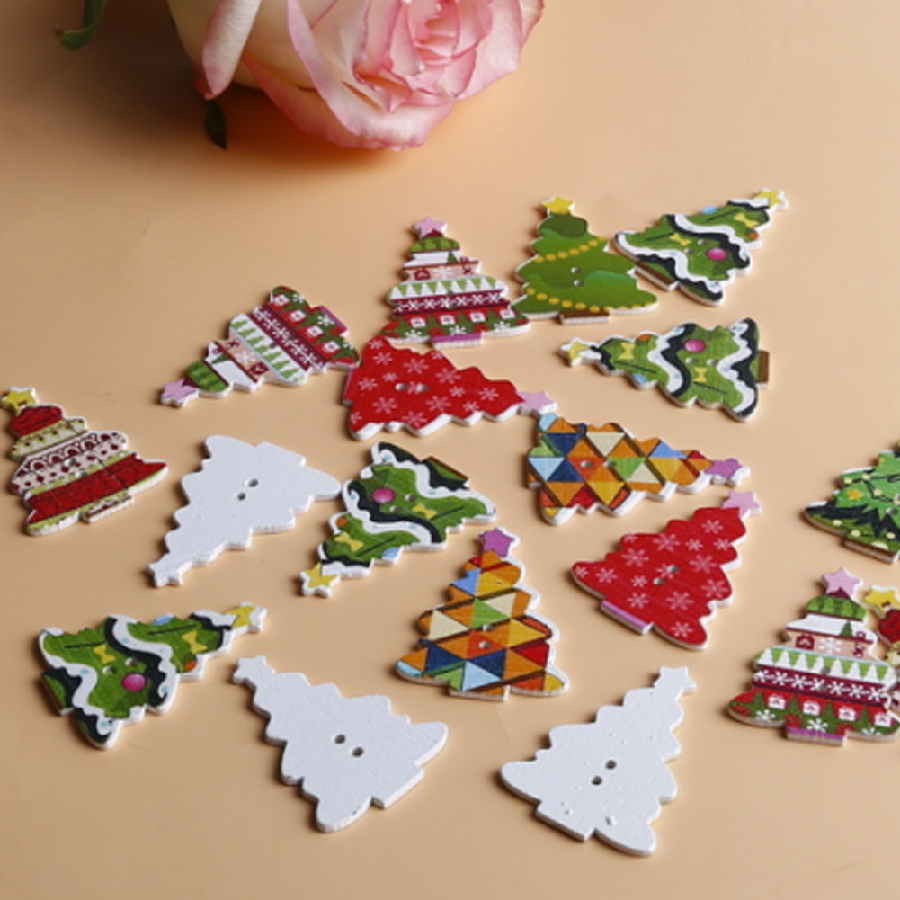 10颗圣诞树木质纽扣节日DIY服装缝纫材料童装手账粘贴画主题扣子,居家布艺,纽扣,淘宝优惠券,粉丝福利购,淘宝优惠卷