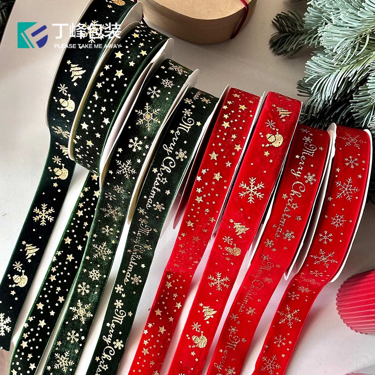 丁峰·圣诞烫金丝带礼品包装辅料 平安夜装饰彩带包装绑带DIY耗材,居家布艺,丝带/绸带/布带,淘宝优惠券,粉丝福利购,淘宝优惠卷