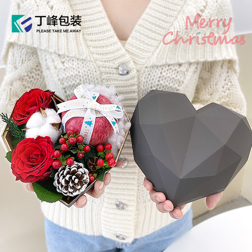 圣诞节日平安果包装盒爱心盒礼品