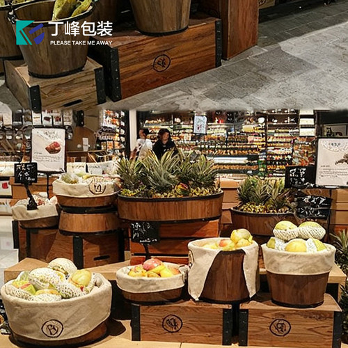 商超货架陈列桶小橡木桶