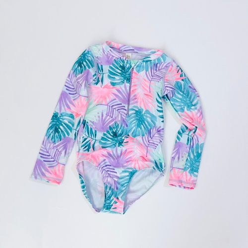 女童长袖温泉泳衣小中大童