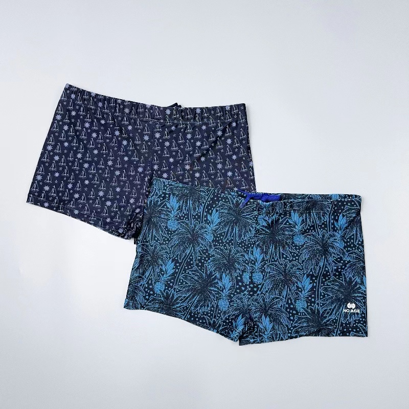 Amber外单男士泳衣海边度假泳裤平角速干大码抽绳款时尚花色青年