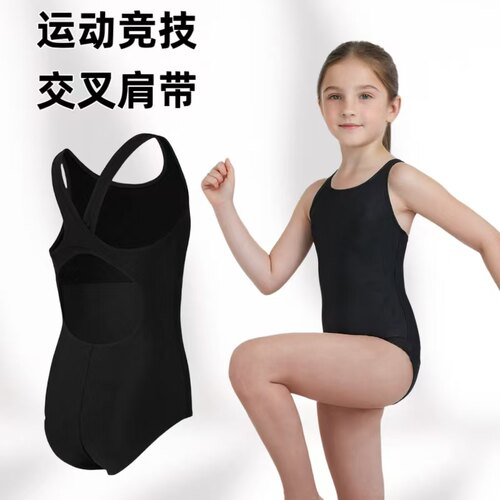 女童三角竞技连体专业训练游泳衣