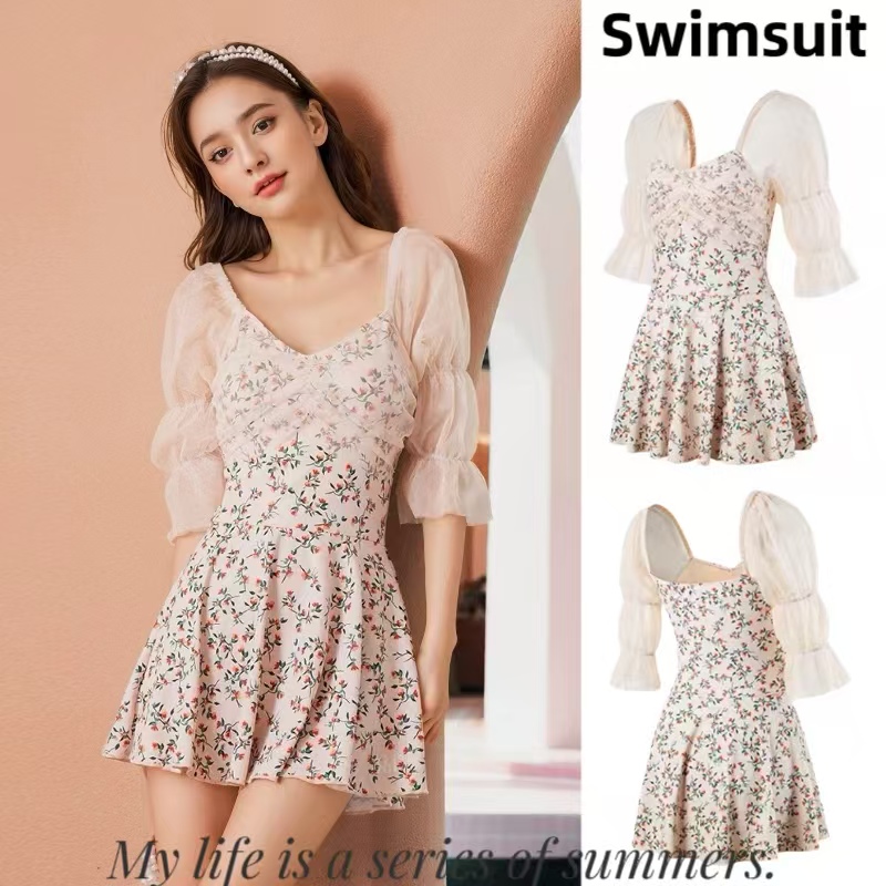 裙式连体泡温泉女士性感高级泳衣