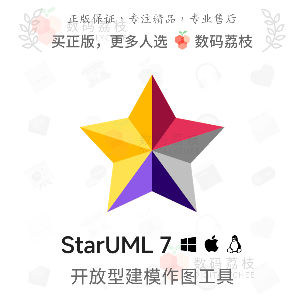 数码荔枝| StarUML 7[Mac/Win]UML建模开发软件 类图绘制支持拓展