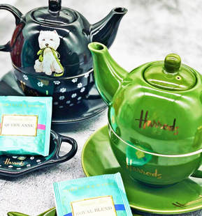 茶包碟西高地陶瓷子母壶套 英式 茶壶具下午茶Harrods茶杯骨瓷欧式