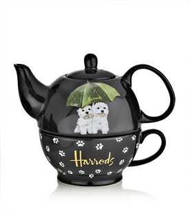 英国哈罗斯Harrods骨瓷西高地茶杯小熊陶瓷茶壶子母壶骨瓷杯情侣