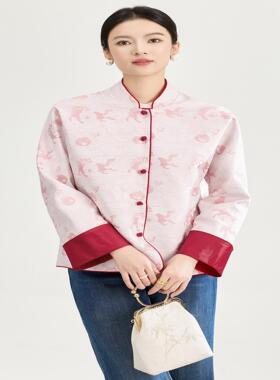 2517306-新中式国风马踏迎春本命年新年战袍提花外套秋冬南油新款