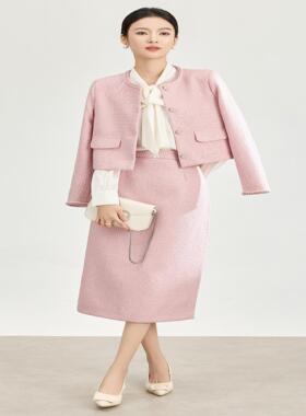 2517204-仪式千金感亮丝编织粗花呢小香风外套+亮片半裙套装南油