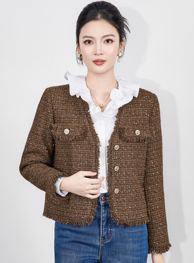 2516410-南油高货加棉保暖小香风粗花呢千金气质外套上衣女冬新款