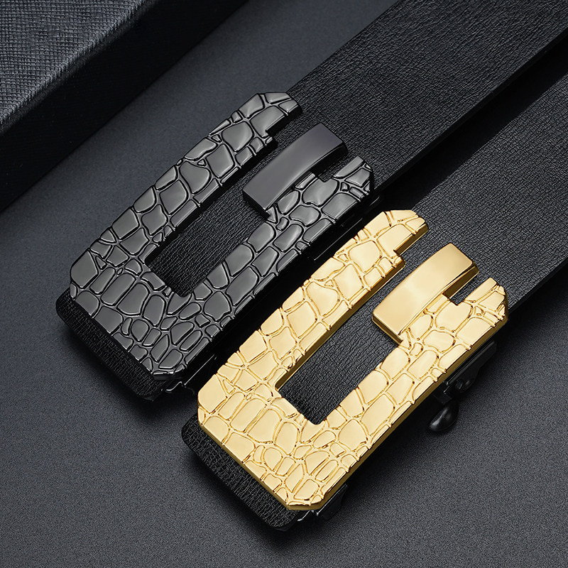 男士牛皮合金时尚腰带