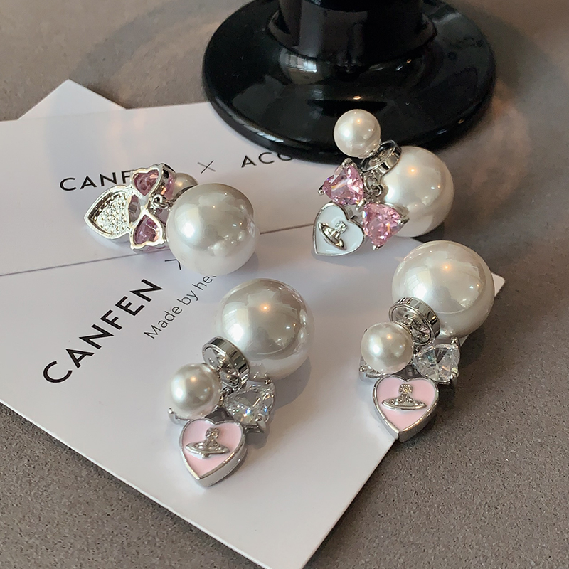 CANFEN小香风西太后土星爱心耳坠