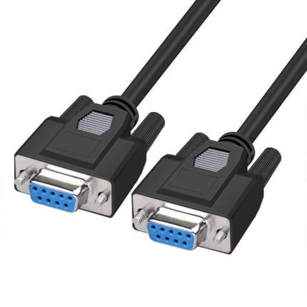 3米纯铜RS422 串口线 DB9孔对孔 9针COM线 9针母对母 A款黑色