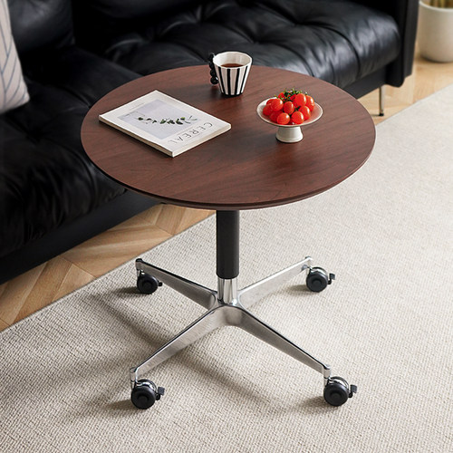 HACOSN北欧实木圆桌可升降洽谈桌