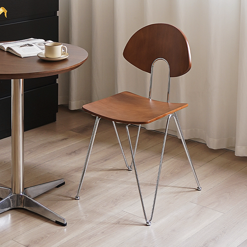 中古风实木餐椅家用休闲靠背椅子