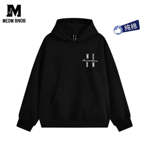 连帽卫衣男女同款 明星同款 外套情侣重磅纯棉上衣潮 BNOB MEDM