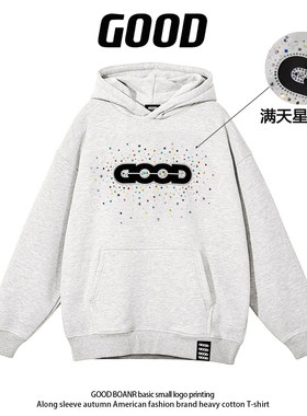 GOOD BOANR旗舰店满天星烫钻连帽卫衣男女加绒上衣情侣加厚外套冬